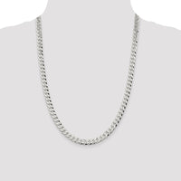 Sterling Silver 7mm Beveled Curb Chain