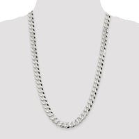 Sterling Silver 10.6mm Beveled Curb Chain