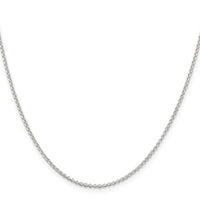 Sterling Silver Rhodium-plated 1.5mm Rolo Chain w/2in ext.