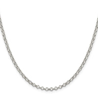 Sterling Silver 3mm Semi-solid Rolo Chain