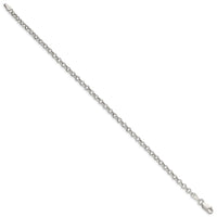 Sterling Silver 3mm Semi-solid Rolo Chain