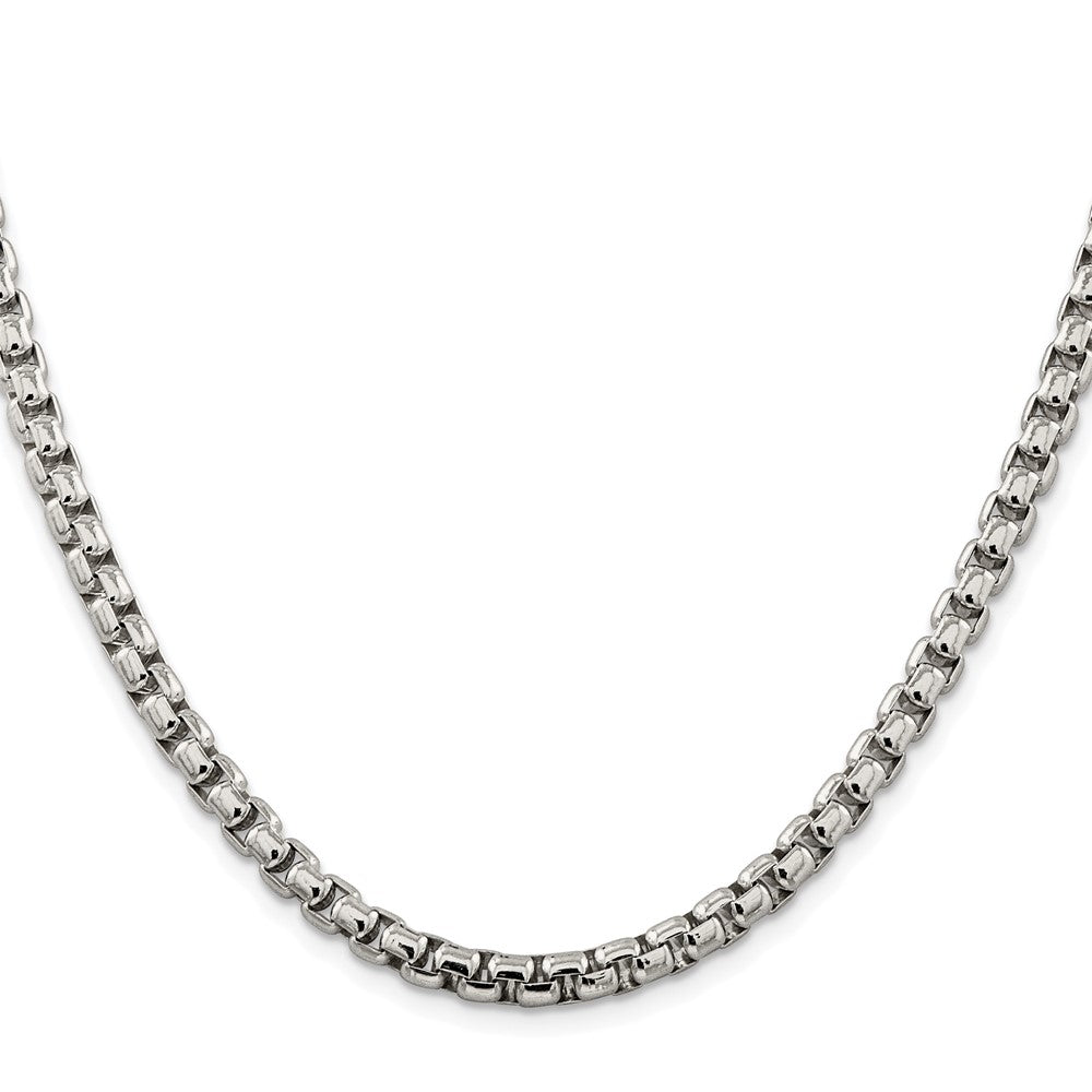 Sterling Silver Rhodium-plated 5.2mm Round Box Chain