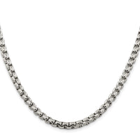 Sterling Silver Rhodium-plated 5.2mm Round Box Chain