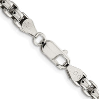 Sterling Silver Rhodium-plated 5.2mm Round Box Chain