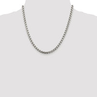 Sterling Silver Rhodium-plated 5.2mm Round Box Chain