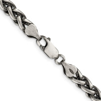 Sterling Silver Antiqued 6mm Round Spiga Chain