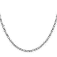 Sterling Silver Rhodium-plated Polished 3.15mm Curb Chain
