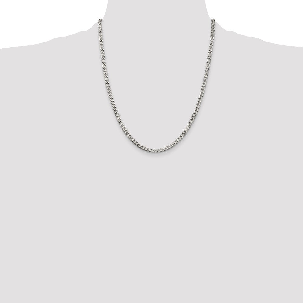 Sterling Silver Polished 3.5mm Curb Chain