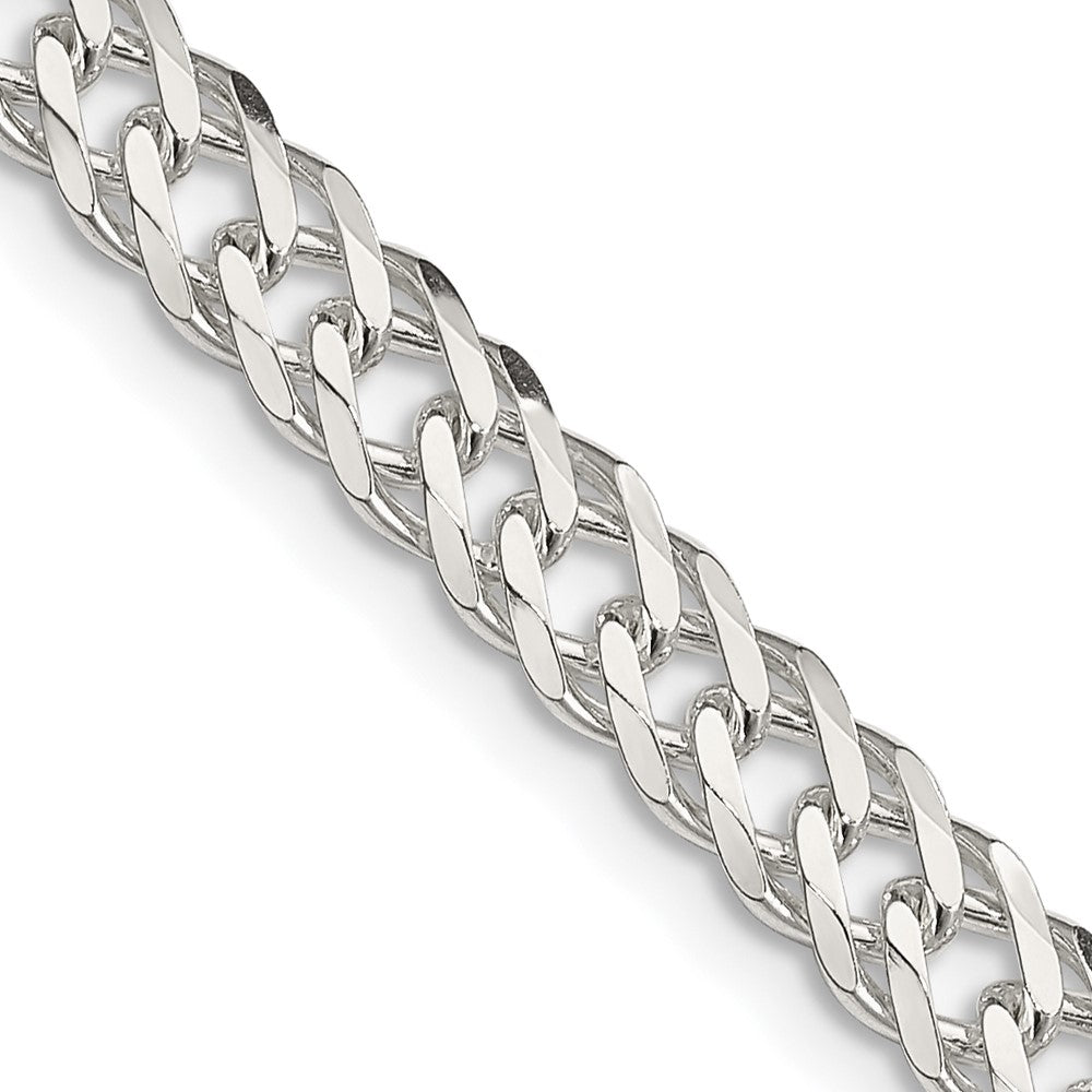 Sterling Silver 5.65mm 6 Side D/C Flat Double Curb Chain