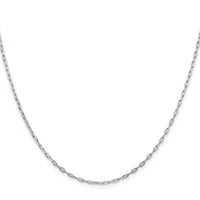 Sterling Silver Rhodium-plated 1.75mm Elongated Open Link Chain