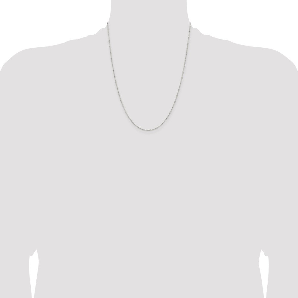 Sterling Silver 1.25mm Rolo with Beads Chain w/4in ext.