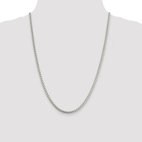 Sterling Silver Rhodium-plated 3.6mm Round Box Chain
