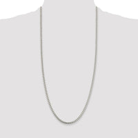Sterling Silver Rhodium-plated 3.6mm Round Box Chain