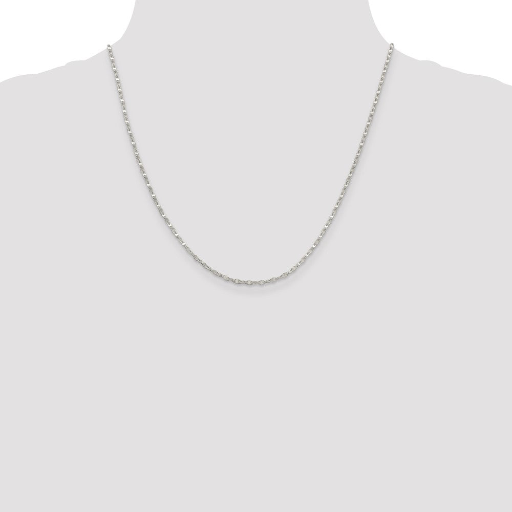 Sterling Silver 2.25mm Fancy Wave Flat Link Chain