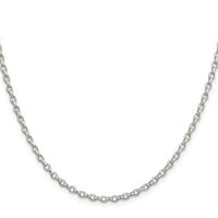 Sterling Silver 2.75mm Oval Fancy Rolo Chain