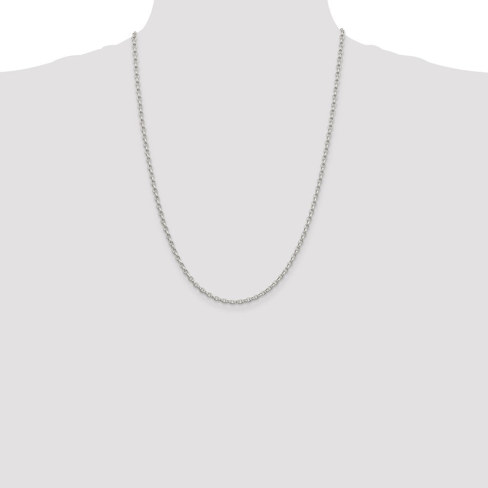 Sterling Silver 2.75mm Oval Fancy Rolo Chain