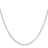 Sterling Silver Rhodium-plated 2mm Rolo Chain