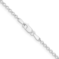Sterling Silver Rhodium-plated 2mm Rolo Chain