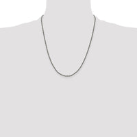 Sterling Silver Ruthenium-plated 1.7mm Twisted Tight Wheat Chain