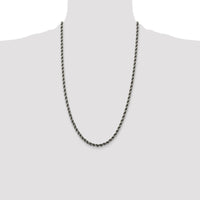 Sterling Silver Ruthenium-plated 4.5mm Rope Chain