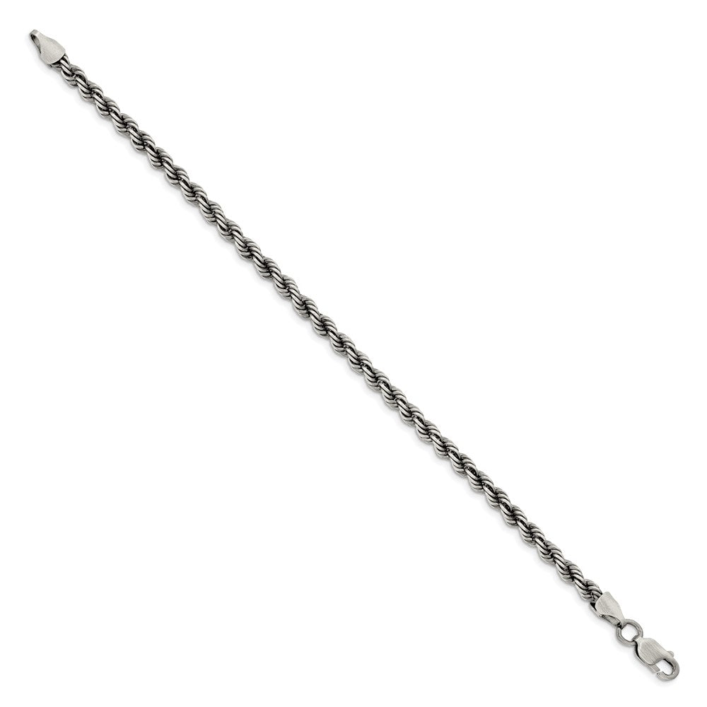 Sterling Silver Ruthenium-plated 4.5mm Rope Chain