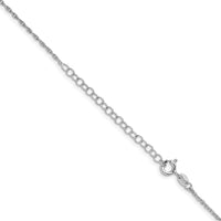 Sterling Silver Rhodium-plated 1.6mm Loose Rope Chain w/2in ext.