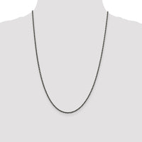 Sterling Silver Ruthenium-plated 2.3mm Rope Chain