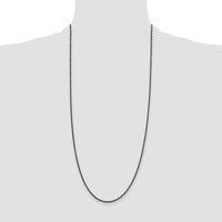 Sterling Silver Ruthenium-plated 2.3mm Rope Chain