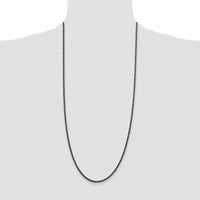 Sterling Silver Ruthenium-plated 2.9mm Rope Chain