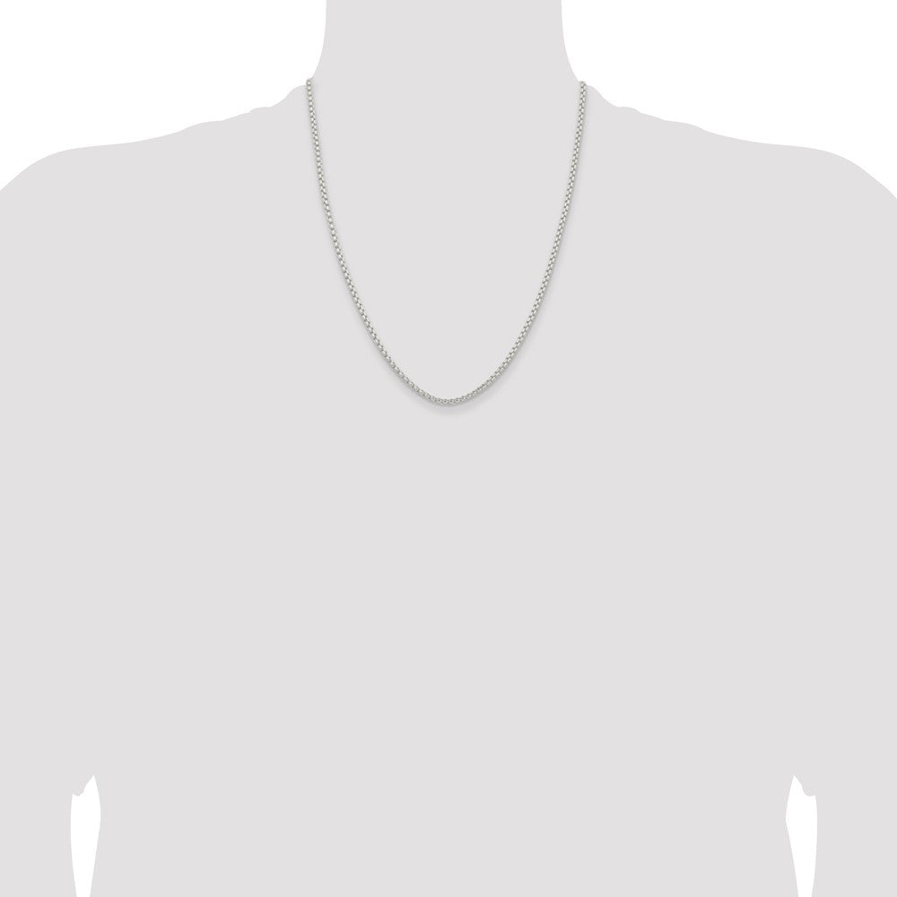 Sterling Silver 2.6mm Round Box Chain