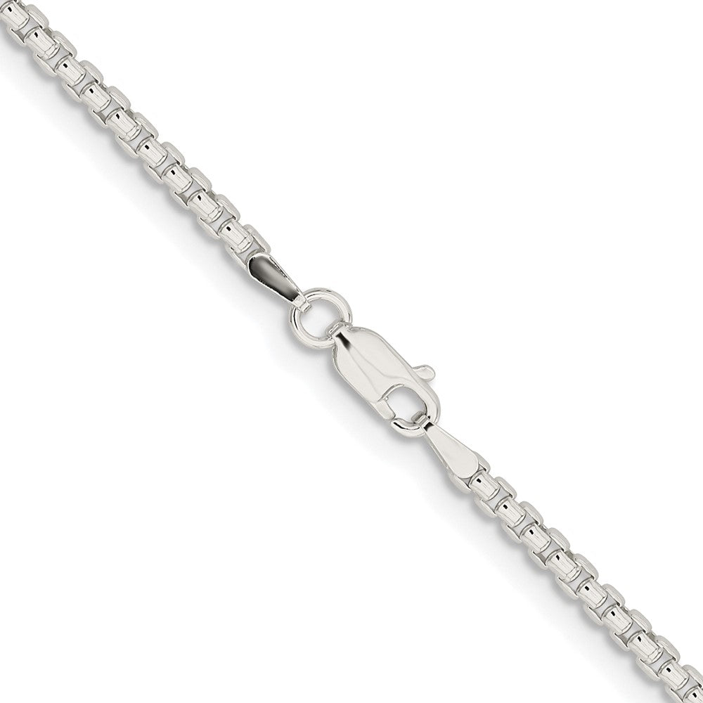 Sterling Silver Rhodium-plated 2.6mm Round Box Chain