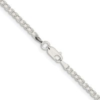 Sterling Silver Rhodium-plated 2.6mm Round Box Chain