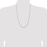 Sterling Silver Rhodium-plated 2.6mm Round Box Chain