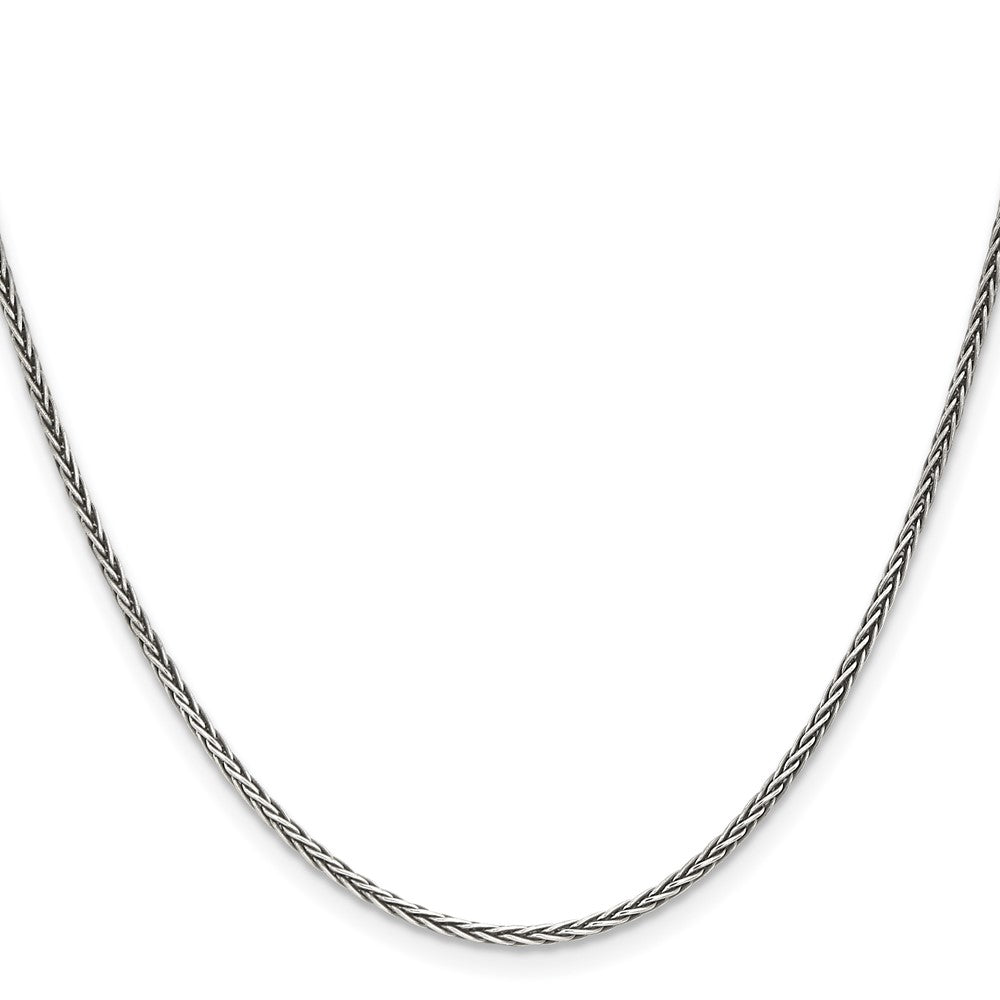 Sterling Silver Antiqued 1.6mm Solid Square Spiga Chain