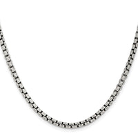 Sterling Silver Antiqued 3.6mm Round Box Chain