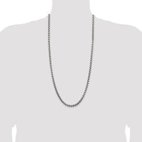 Sterling Silver Antiqued 5.2mm Round Box Chain