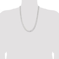 Sterling Silver 7.75mm 6 Side D/C Flat Double Curb Chain