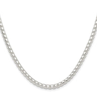 Sterling Silver Rhodium-plated Polished 4mm Round Box Chain