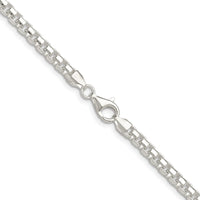 Sterling Silver Rhodium-plated Polished 4mm Round Box Chain