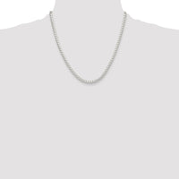 Sterling Silver Rhodium-plated Polished 4mm Round Box Chain
