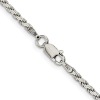 Sterling Silver 2.25mm Flat Rope Chain
