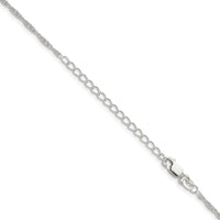 Sterling Silver 1.95mm Loose Rope Chain w/2in ext.
