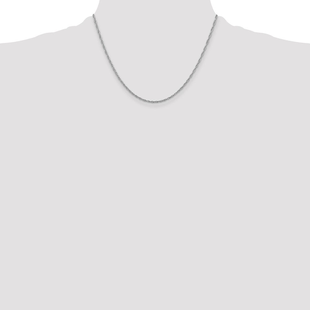 Sterling Silver Rhodium-plated 2mm Loose Rope Chain
