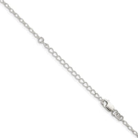 Sterling Silver 1.6mm Oval Fancy Rolo Chain w/2in ext.