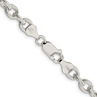 Sterling Silver 6.25mm Fancy Patterned Rolo Chain