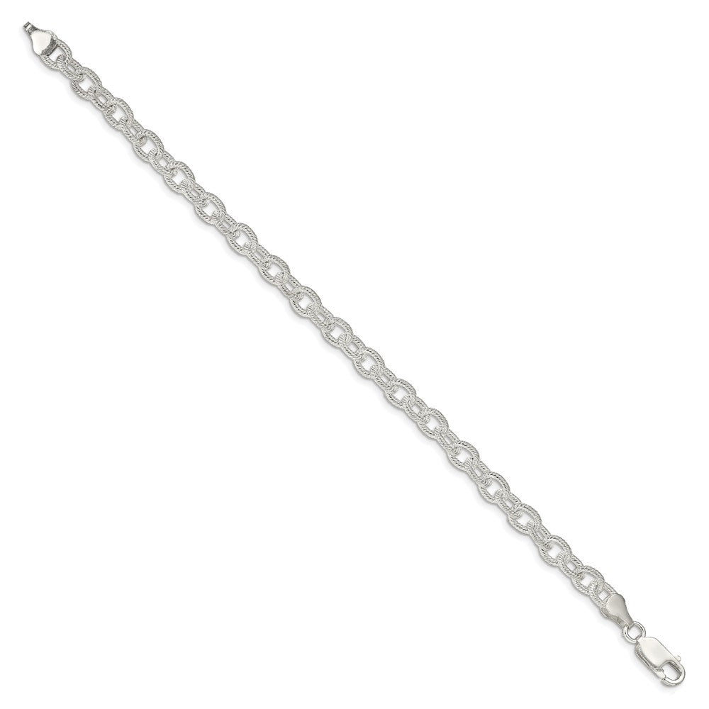 Sterling Silver 6.25mm Fancy Patterned Rolo Chain