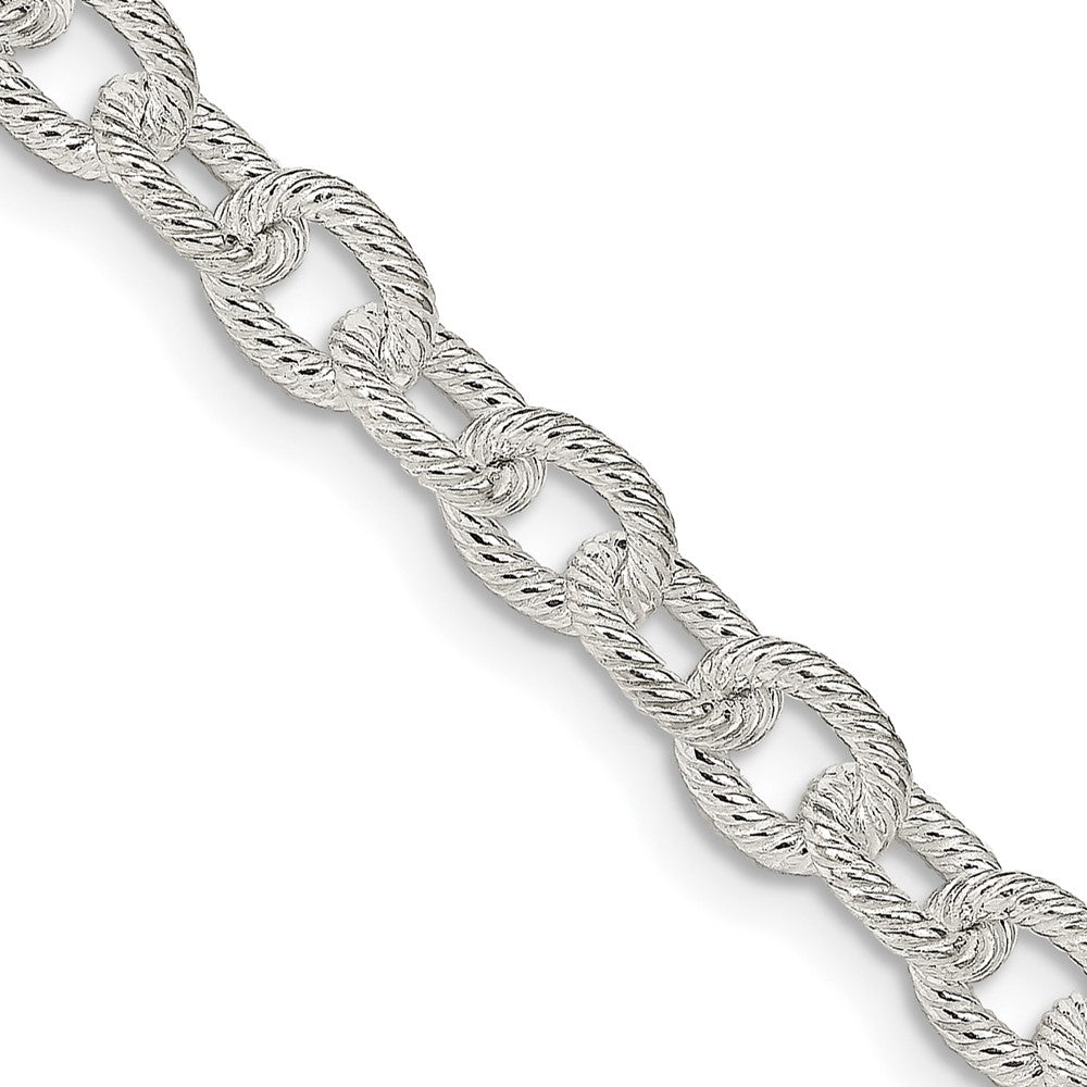Sterling Silver 6.25mm Fancy Patterned Rolo Chain