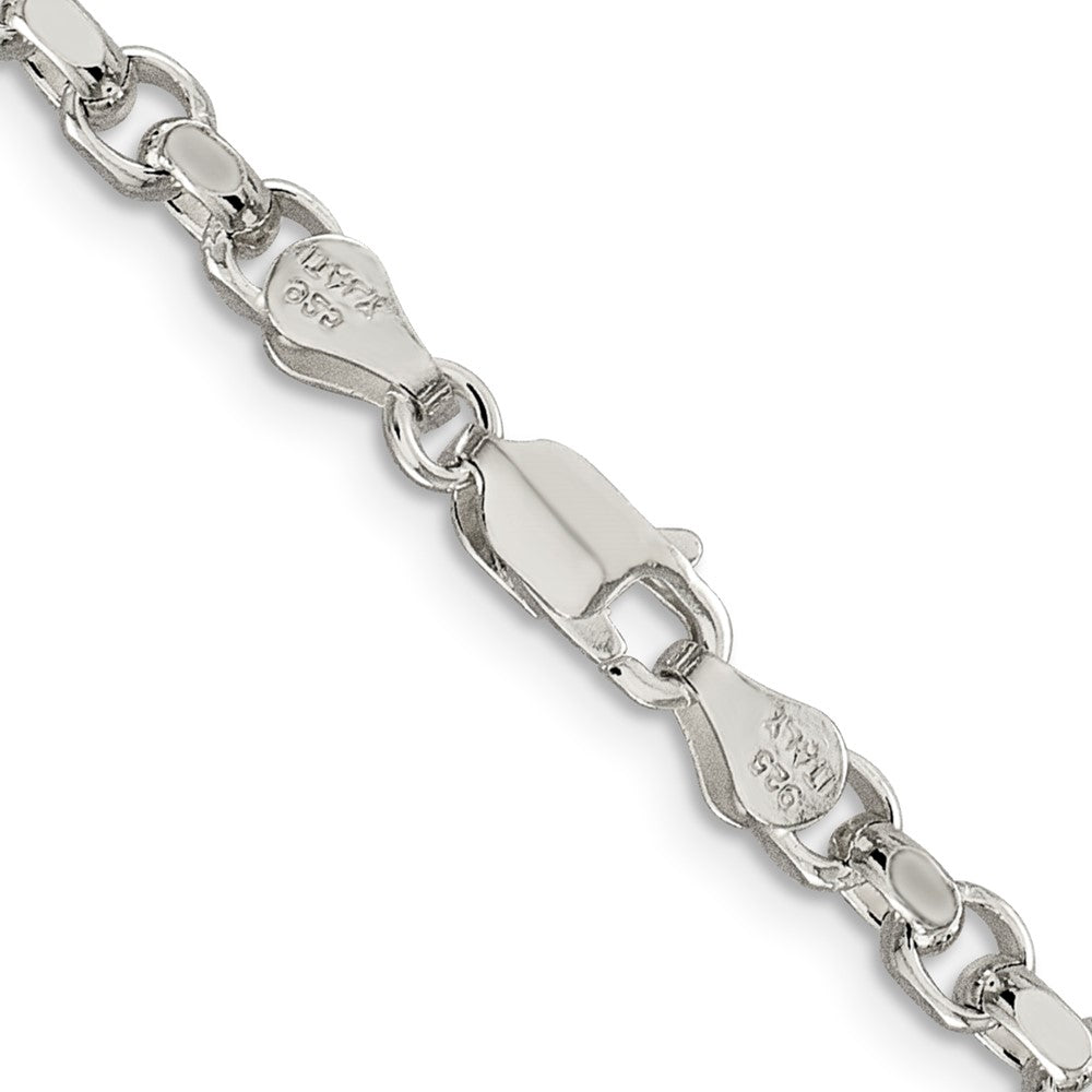 Sterling Silver 4mm Diamond-cut Rolo Chain