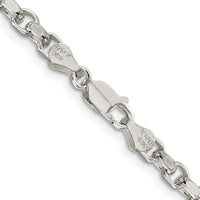 Sterling Silver 4mm Diamond-cut Rolo Chain