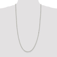 Sterling Silver 4mm Diamond-cut Rolo Chain